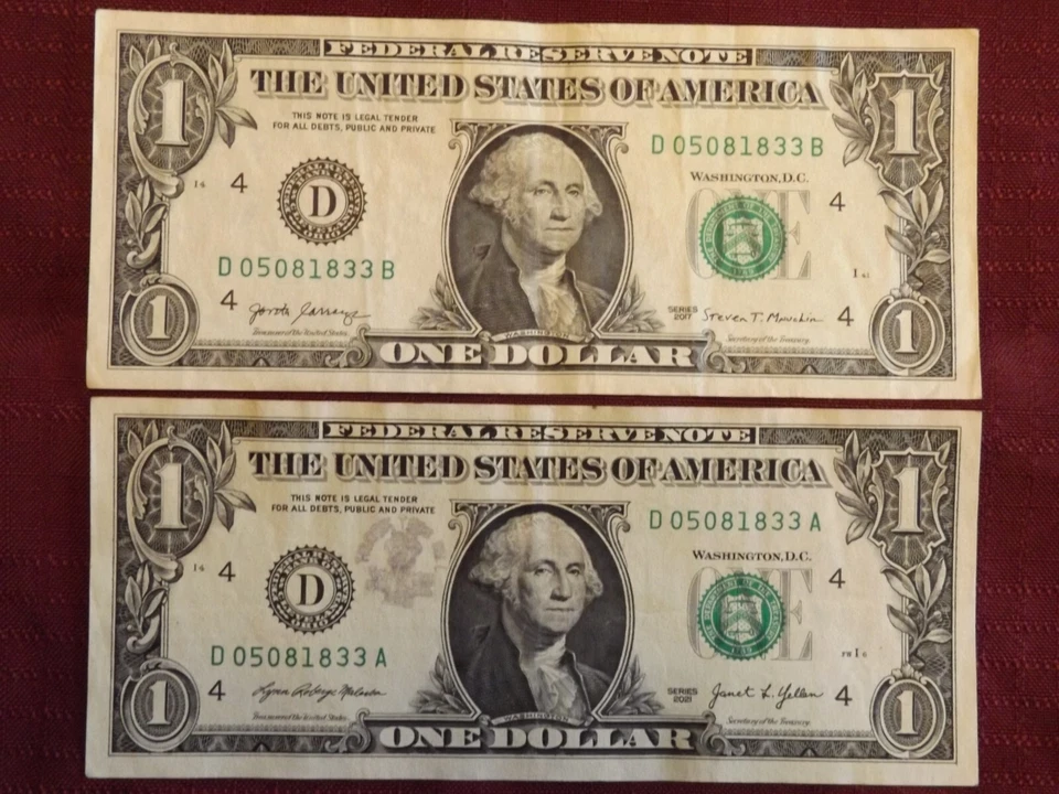 My-Recently-Acquired-Five-Sets-Of-Duplicate-Serial-Number-Dollar-Bills